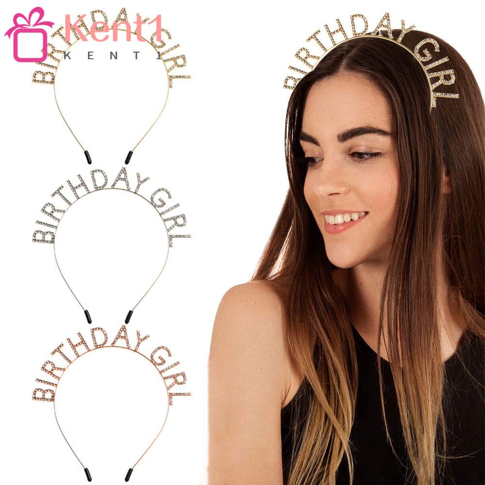 KENT1 Băng Đô Cài Tóc Bằng Hợp Kim Có Đính Đá Đầy Cá Tính