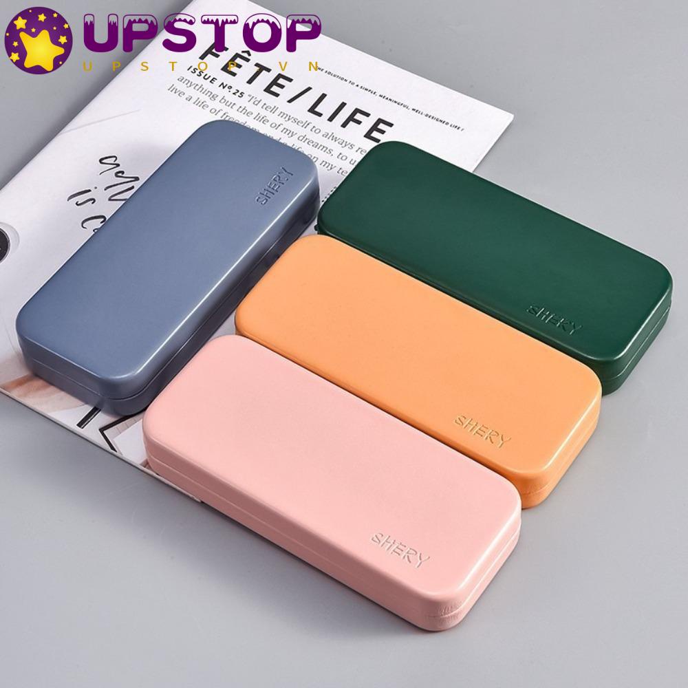 UPSTOPVN Hộp Bảo Vệ Mắt Kính Dạng Nén Bằng Kim Loại Màu Trơn Chống Bụi Bẩn Phong Cách Hàn Quốc Dành Cho Học Sinh