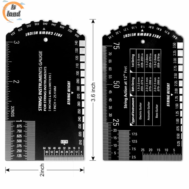 Bộ Thước Đo Dây Đàn Ghi Ta Đa Năng Kèm Hộp Đựng Bằng Da