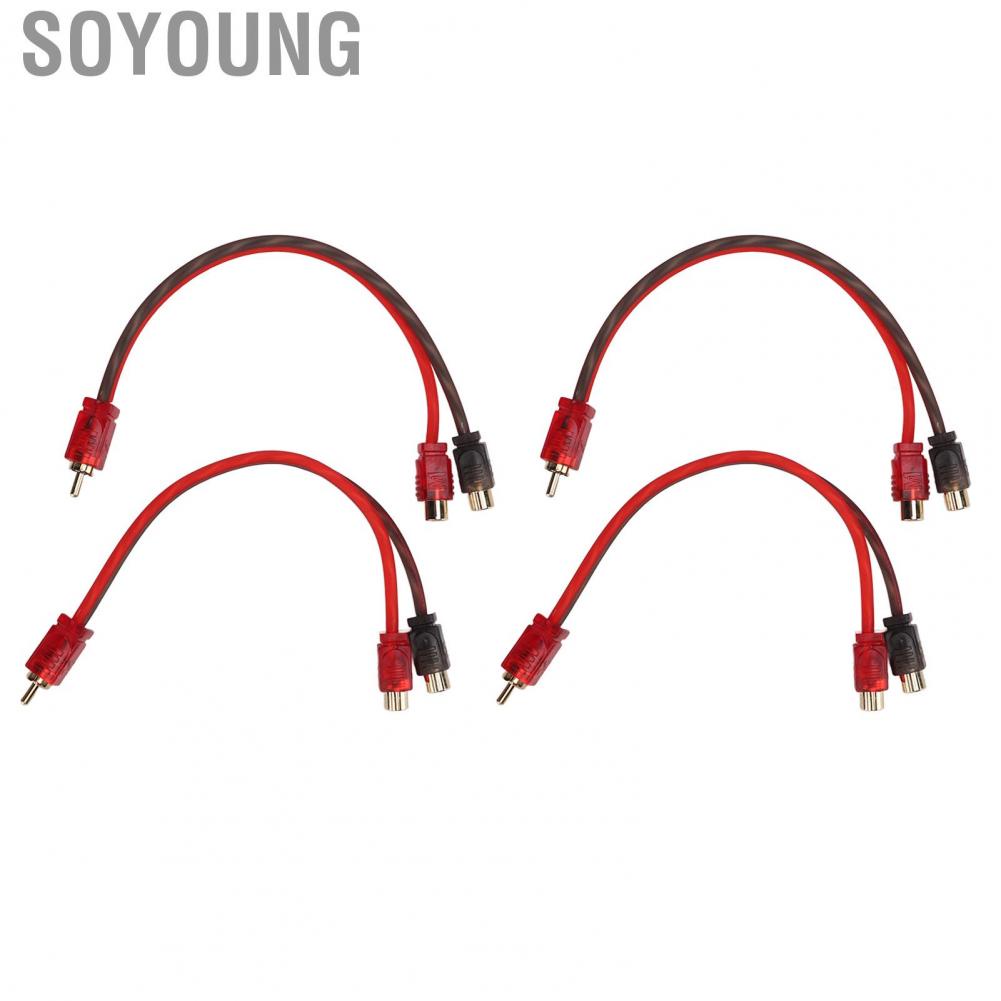 Soyoung RCA Y Splitter Cable  Audio Cord 3.5mm 1 Male To 2 Female 4 Packs Excellent  Quality for Car Speaker System