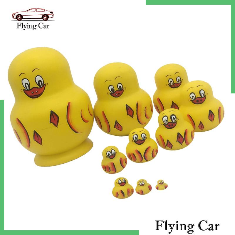 Bộ 10 Búp Bê Nga Matryoshka Bằng Gỗ In Họa Tiết Hoạt Hình Dễ Thương Dùng Làm Quà Tặng Cho Bé