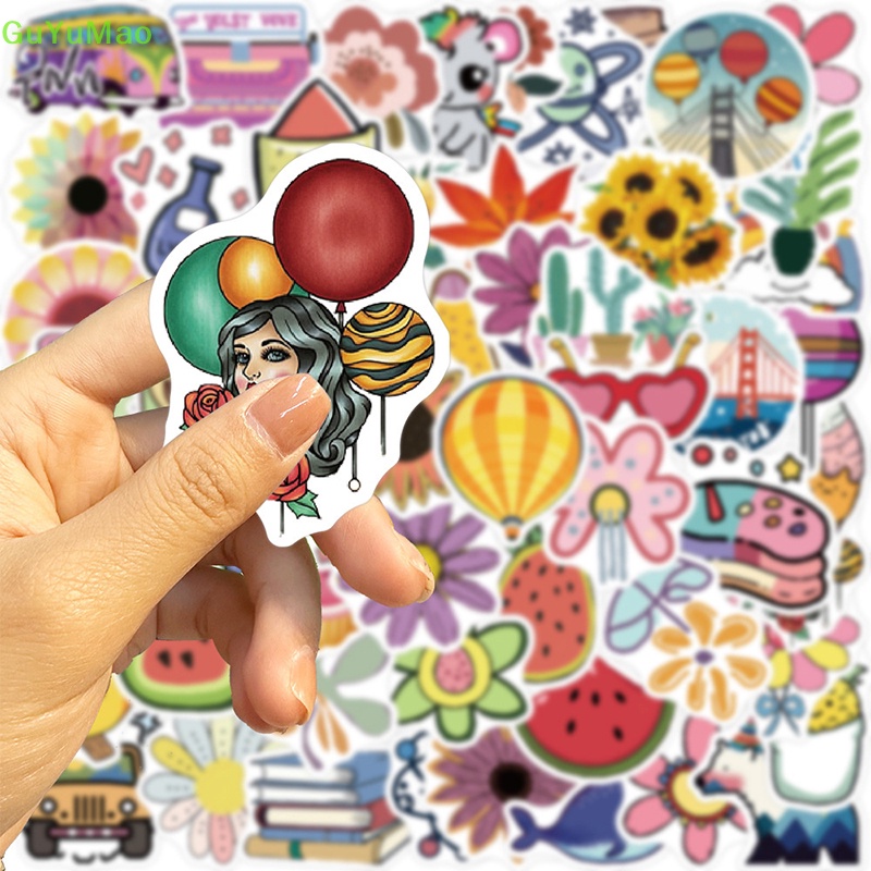 Bộ 57 Miếng Dán Họa Tiết Hoạt Hình Graffiti Phong Cách Âu Mỹ Vui Nhộn Trang Trí Sổ Tay / Laptop DIY