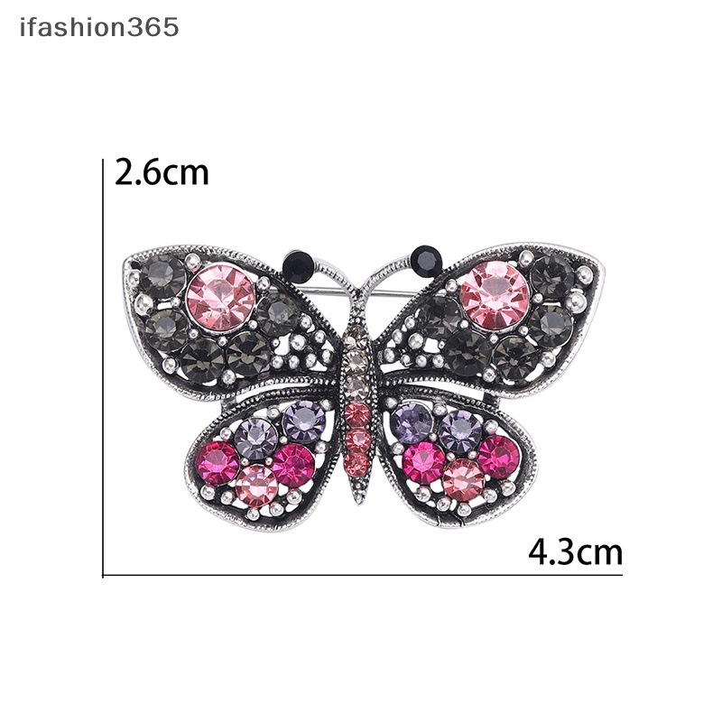Ghim Cài Áo Hình Bướm Đính Đá Phong Cách Vintage Thời Trang Cho Nữ ifashion365