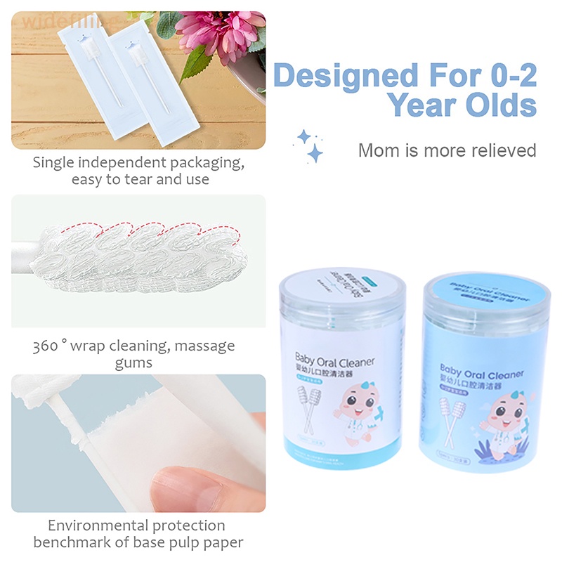 Hộp 30 Que Giấy Gạc Dùng Một Lần Làm Sạch Lưỡi Cho Trẻ Sơ Sinh