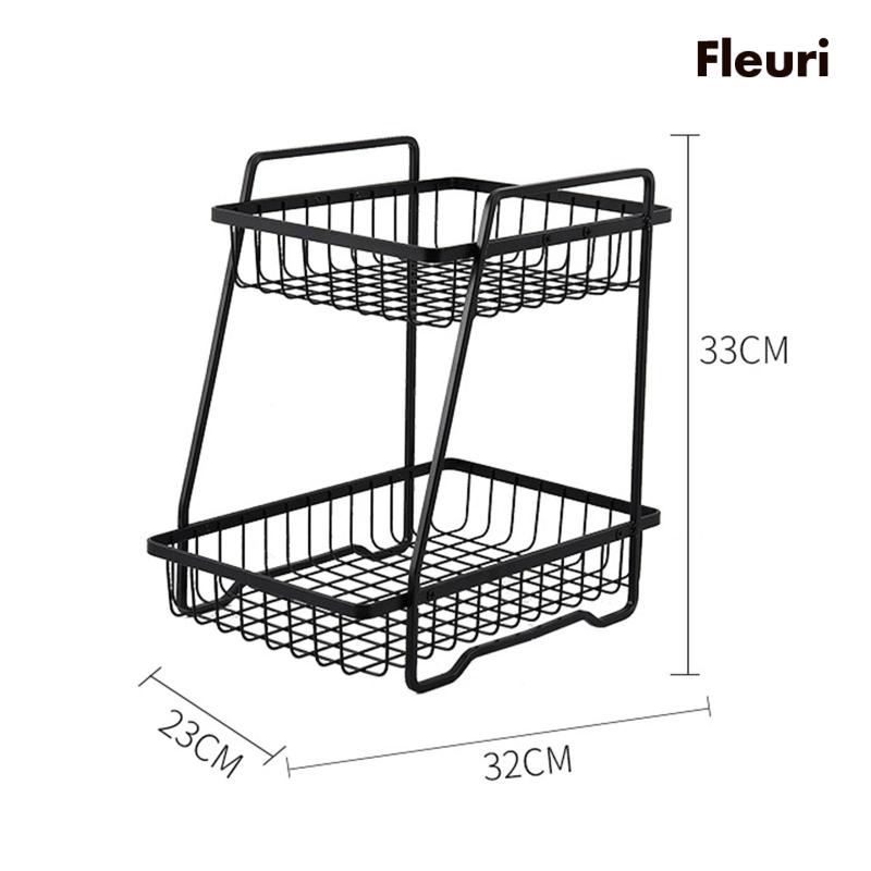 Giá Đỡ Trưng Bày Rau Củ Quả 2 Tầng Đa Chức Năng Cho Nhà Bếp