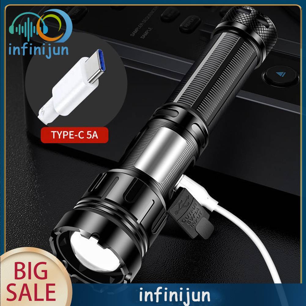 Đèn Pin XHP50 800LM COB LED 1200mAh IPX4 Type-C Sạc USB Tiện Dụng