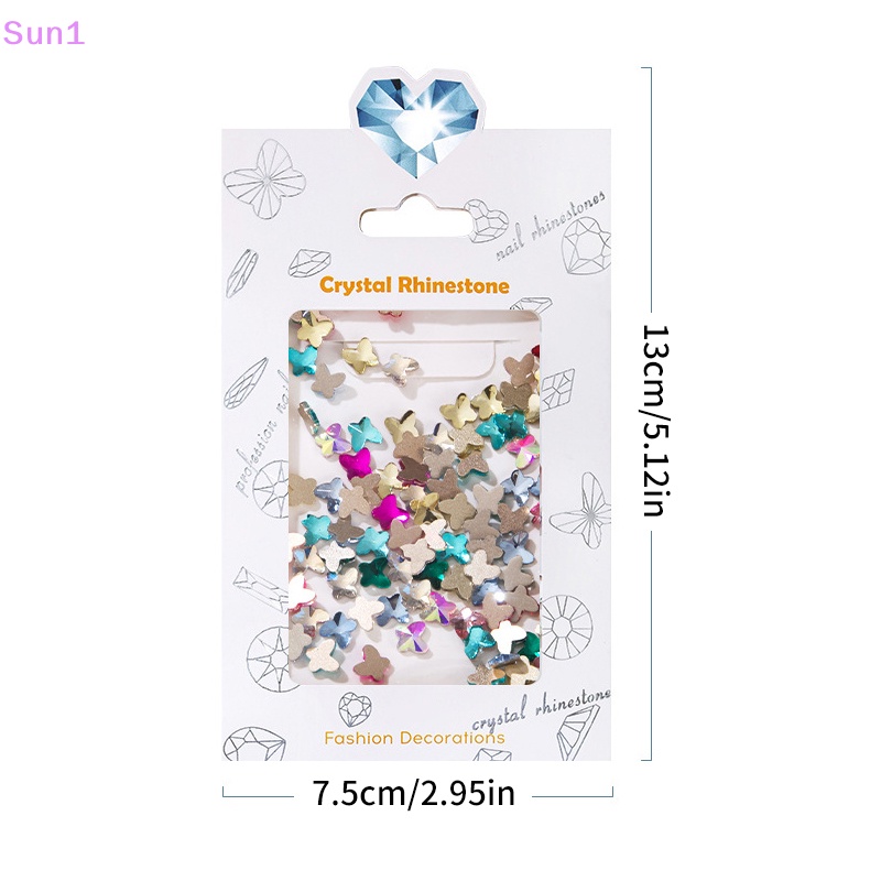 Set 1 &gt; 100 Hạt Cườm Kính 3D Hình Bướm Dùng Để Trang Trí Móng Nghệ Thuật DIY