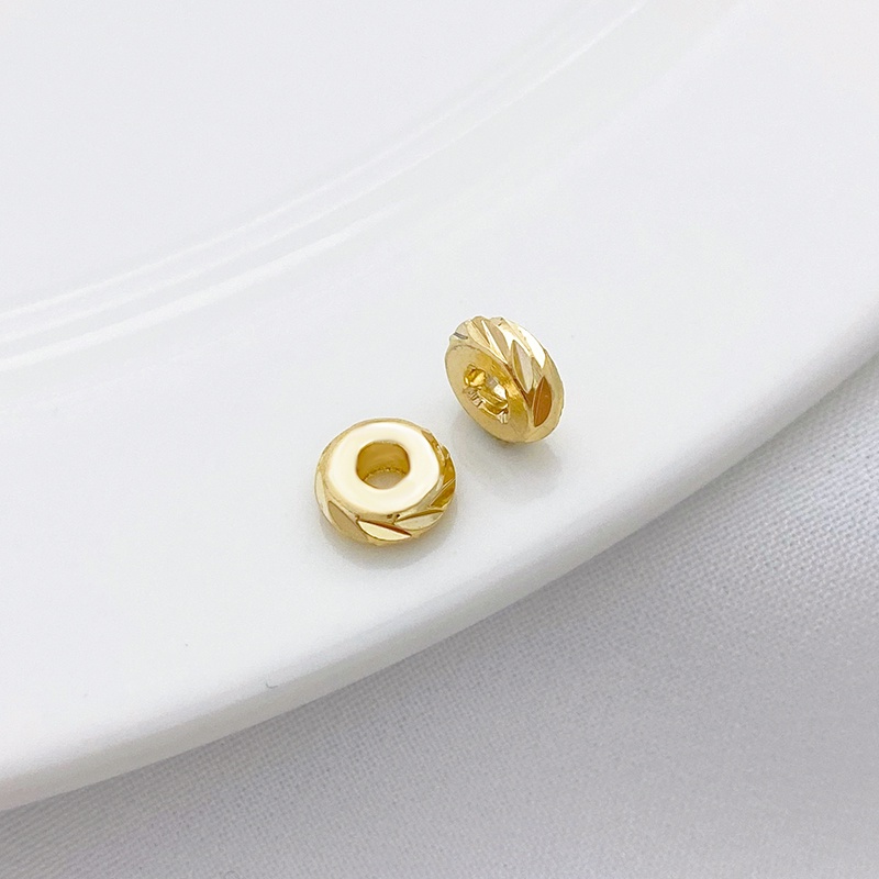 Túi Hạt Tròn Dẹp Cắt Dẹp Hình Hoa Màu Vàng 14K Làm Trang Sức Thủ Công diy