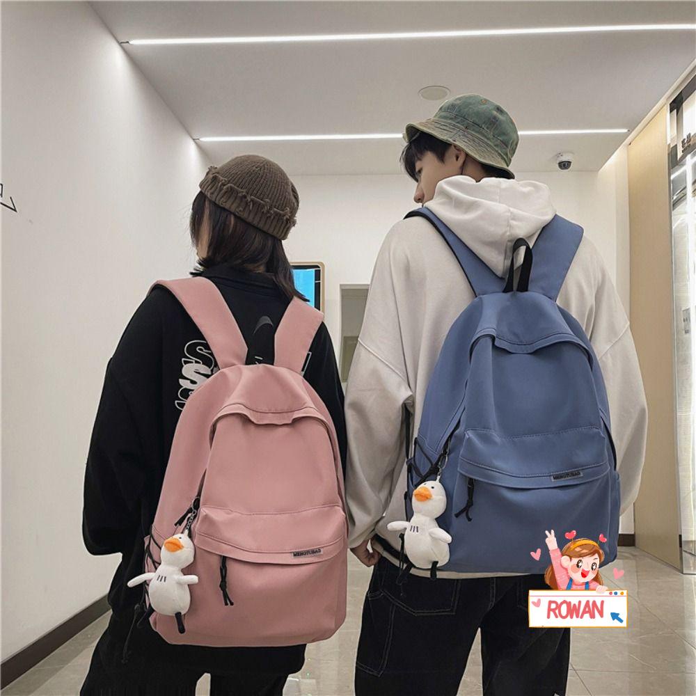 ROWANS Ba Lô Đi Học / Du Lịch Màu Trơn Sức Chứa Lớn Chống Thấm Nước Thiết Kế Đơn Giản Cho Tuổi Teen