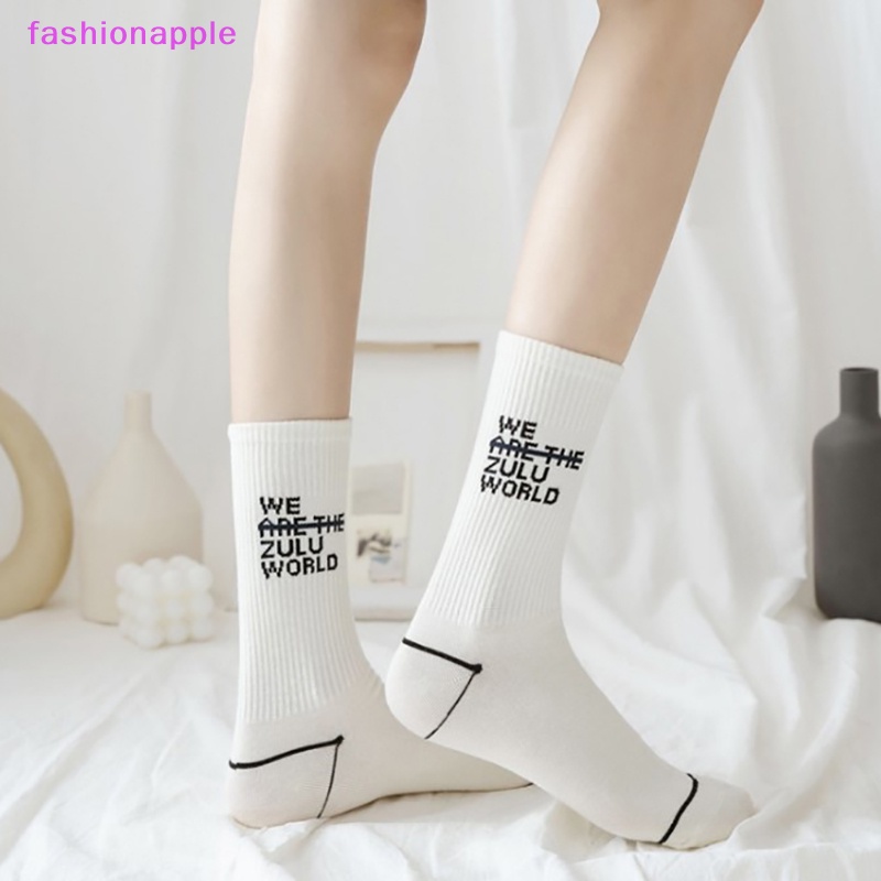 Vớ Cotton Trắng In Chữ Phong Cách Hip Hop Đường Phố Hàn Quốc 1997 Cho Nữ