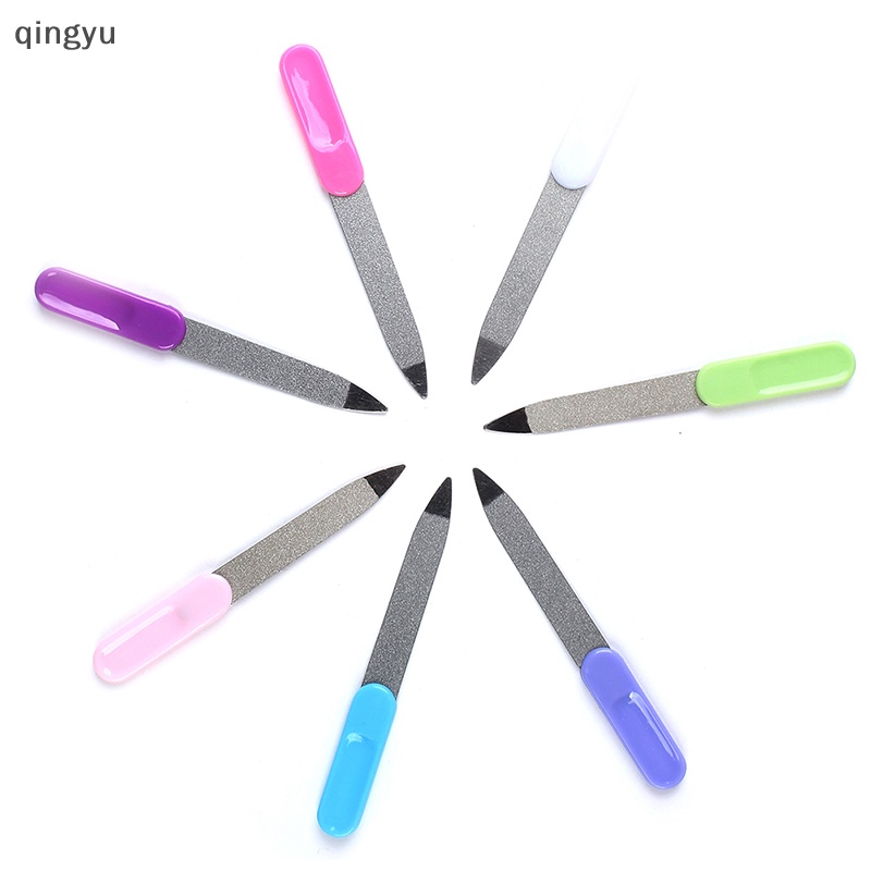 Qingyu Bộ 2 Cây Dũa Móng Tay Bằng Thép Không Gỉ Hai Mặt