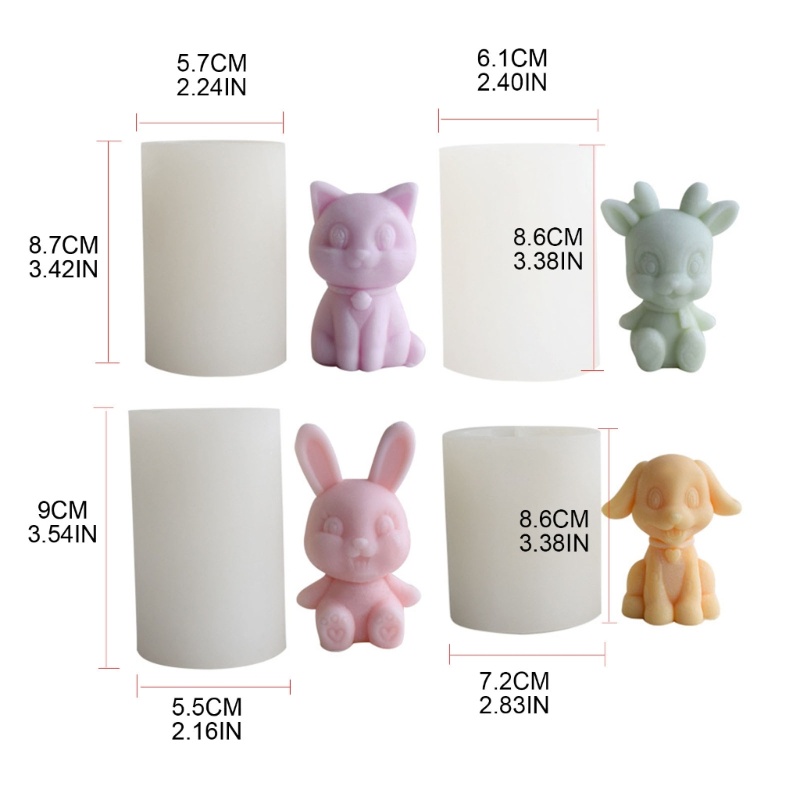 Khuôn Silicone Tạo Hình Làm Nến Hình Động Vật 3D DIY