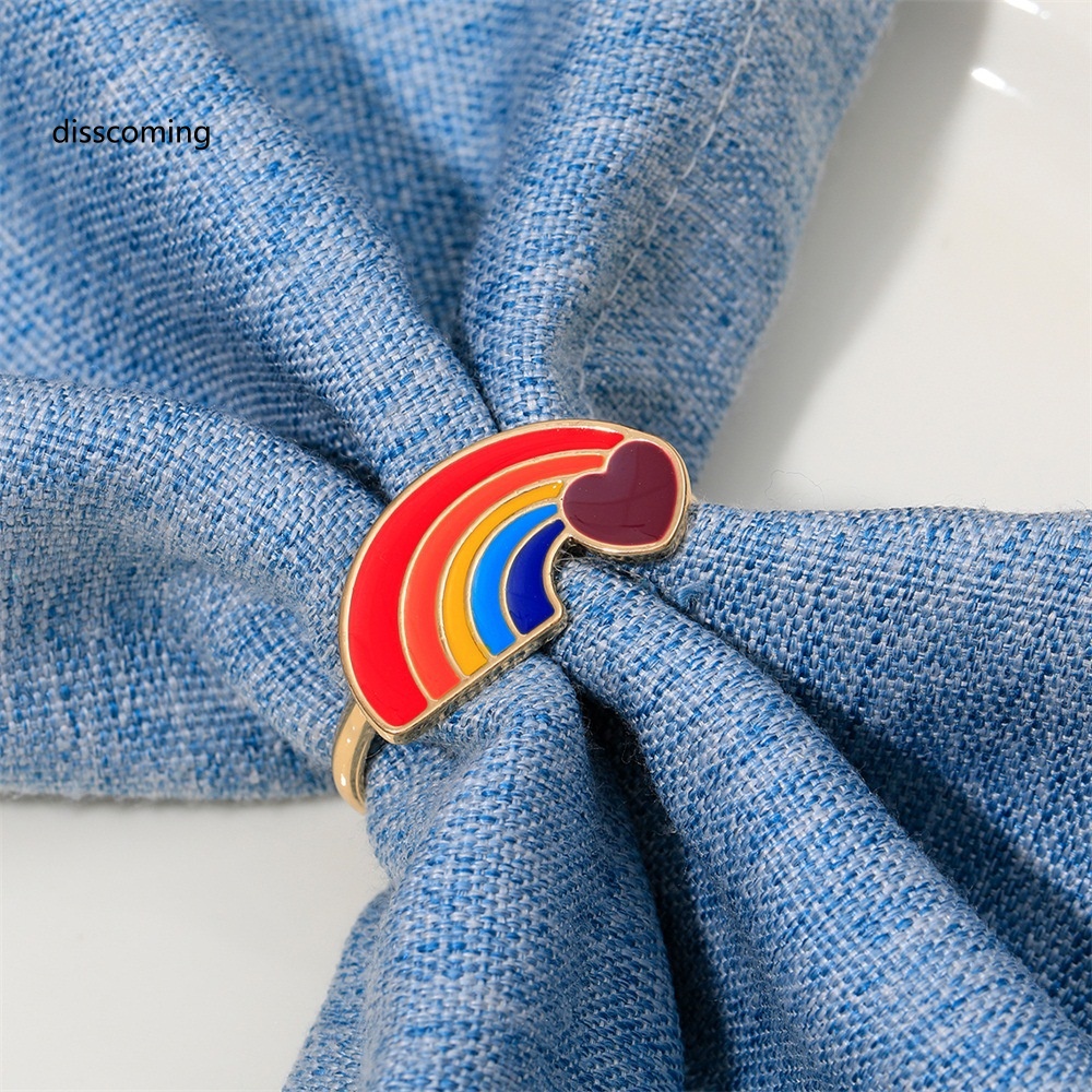 Áo Khoác SL SL Kiểu Dáng Trẻ Trung Năng Động| Vòng Nhẫn Khóa Khăn Ăn Bằng Hợp Kim Màu Cầu Vồng Phong Cách Phương Tây