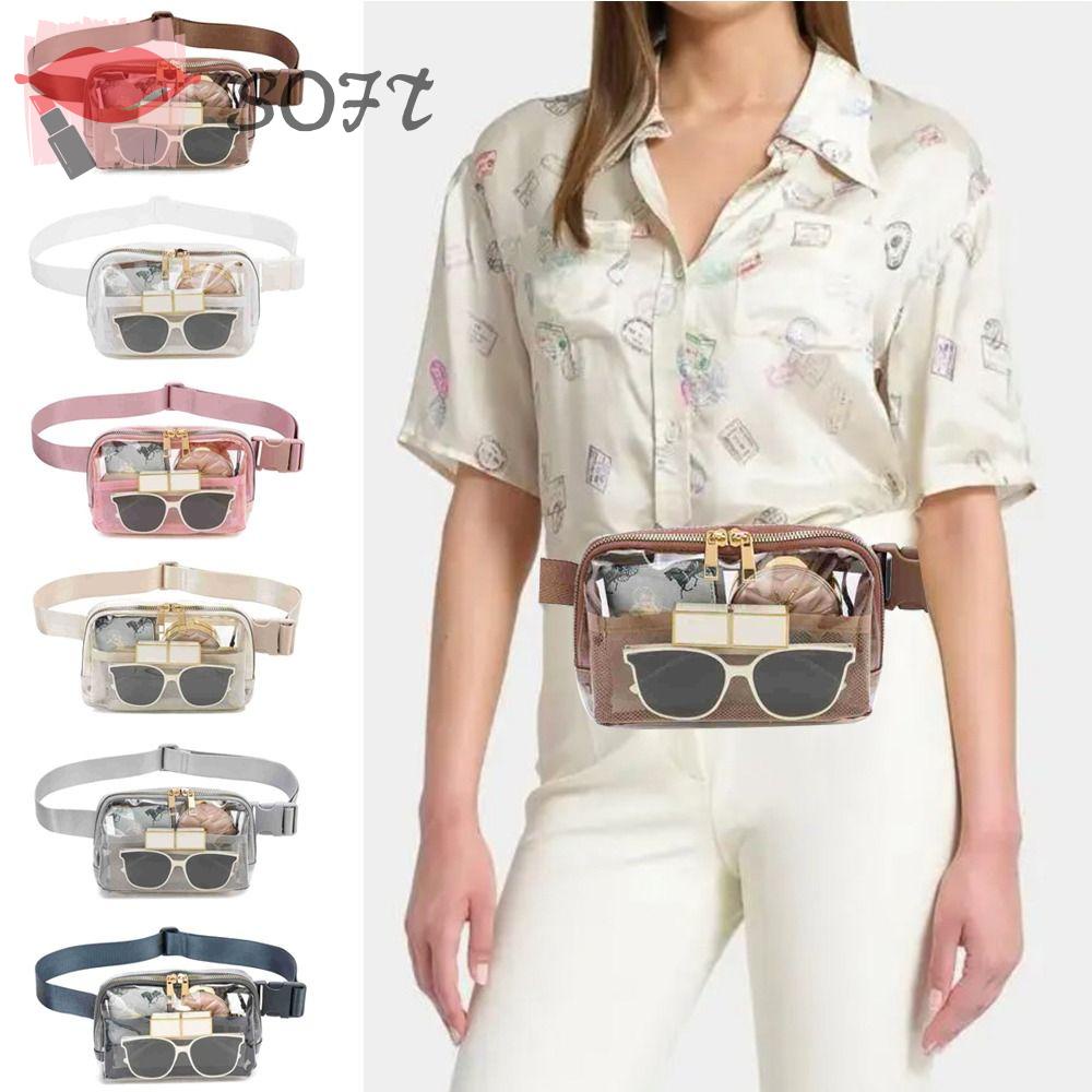 SOFTNESS Túi Đeo Hông Đựng Điện Thoại Bằng Chất Liệu Nylon Trong Suốt Tiện Dụng Mang Theo Du Lịch