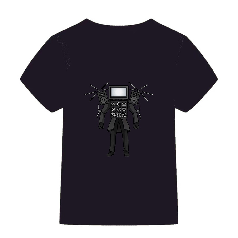 Áo Thun Ngắn Tay Dáng Rộng In Hình Dingyuan Cinemaman Skibidi Toilet Giản Dị Dành Cho Thanh Thiếu Niên