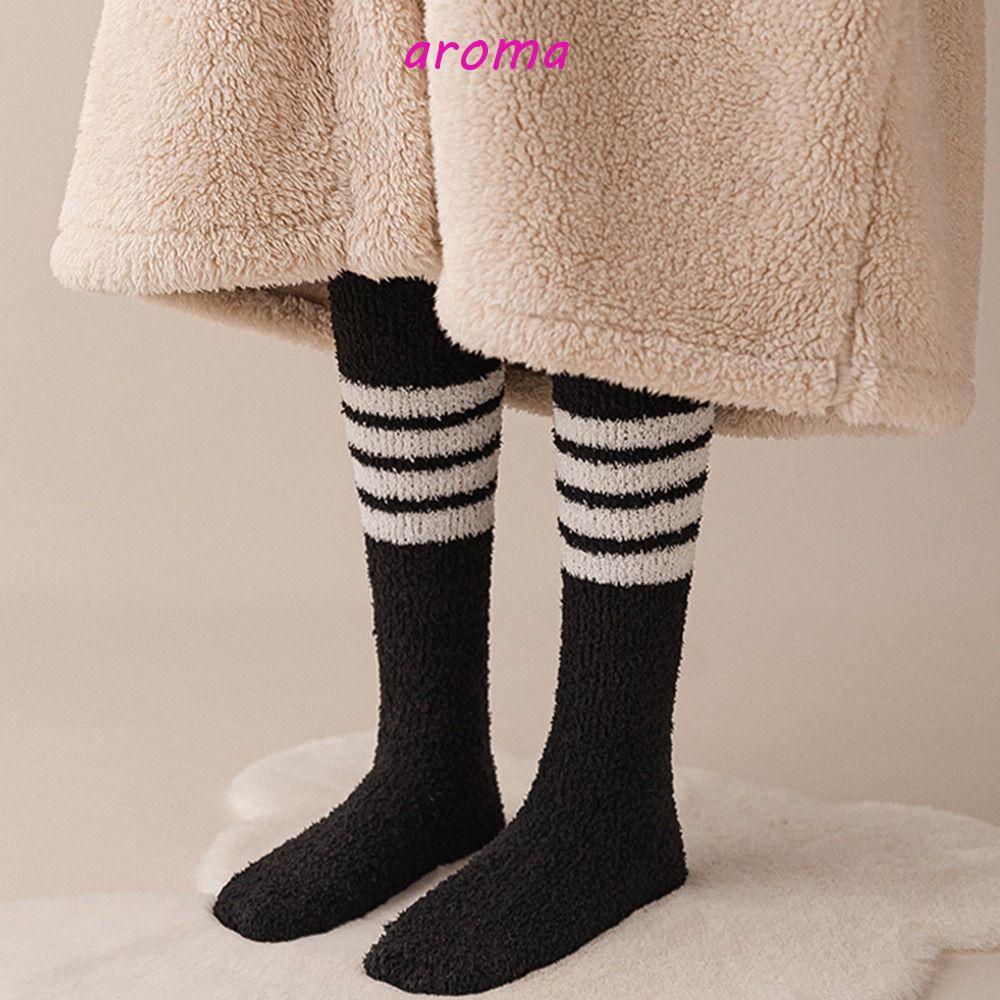 AROMA Vớ Cổ Cao Giữ Ấm Màu Trơn Thời Trang Thu Đông Cho Nữ