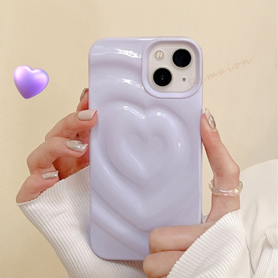 Mới Ốp Điện Thoại Silicon Hình Kẹo Trái Tim Gợn Sóng 3D Lấp Lánh Chống Sốc Cho IPhone 11 12 13 14 Pro Max 13Pro 14Pro 14Promax
