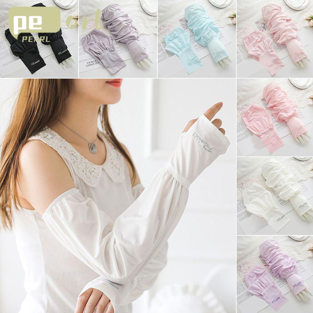 PEARLVN 1 Đôi Găng Tay Chống Nắng Và Tia UV Bằng Lụa Mát Sự Bảo Vệ