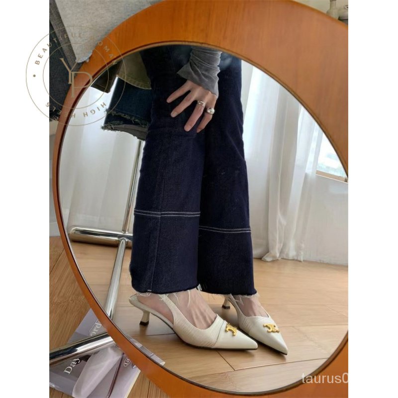 Giày Cao Gót Sandal Da Pu Hở Ngón Đế Thấp