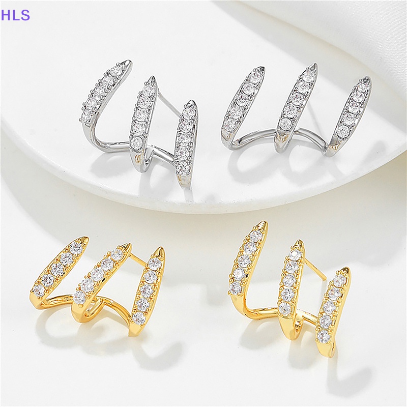 Bông Tai Ba Móng Đính Đá Zircon Thời Trang Dành Cho Nữ