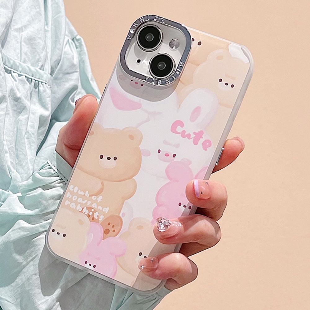 Ốp Điện Thoại TPU Dẻo Họa Tiết Hoạt Hình Gấu / Thỏ Dễ Thương Chống Sốc / Bụi Bẩn Cho IPhone 14 13 12 11 Pro Max X XR 8 7 Plus