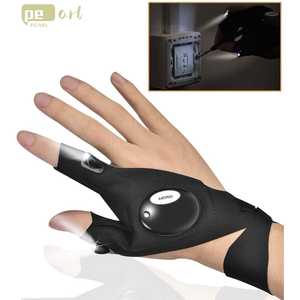 PEARLVN Găng Tay Đèn Pin LED Tiện Lợi Đi Cắm Trại