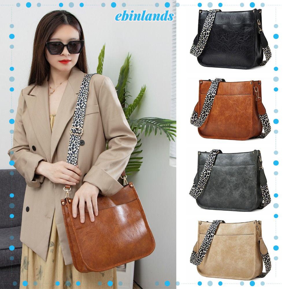 EBINLANDS Túi Da PU Đeo Chéo Sức Chứa Lớn Họa Tiết Da Báo Tùy Chỉnh Thời Trang Cho Nữ