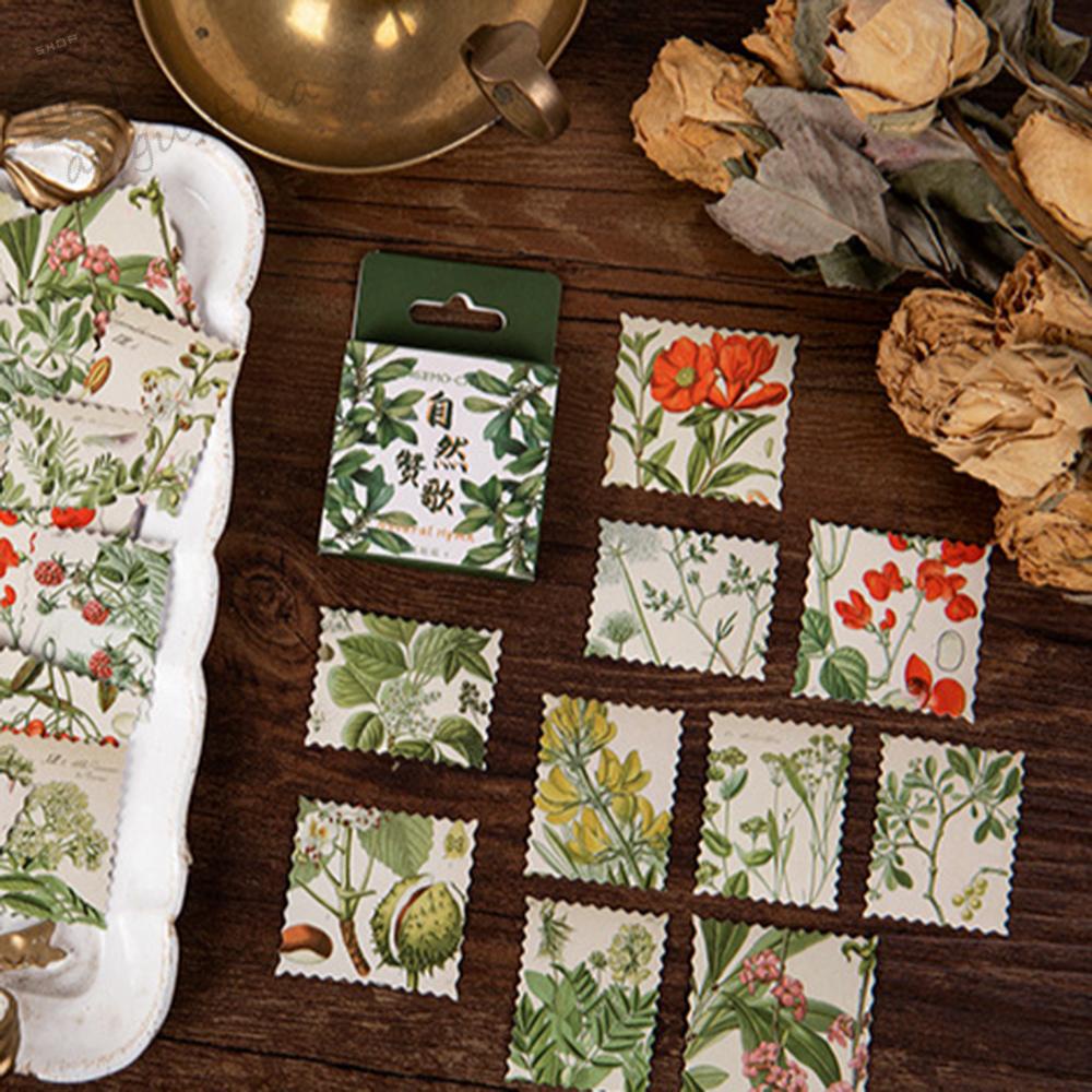 AUGUSTINA Miếng Dán Trang Trí Nhật Ký / Văn Phòng / Trường Học Hình Hoa Lá Dễ Thương Xinh Xắn