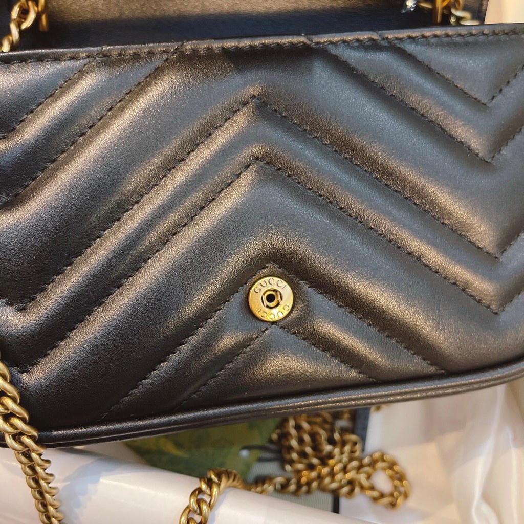 Túi Xách Guccissmarmont Siêu Nhỏ Có Dây Xích