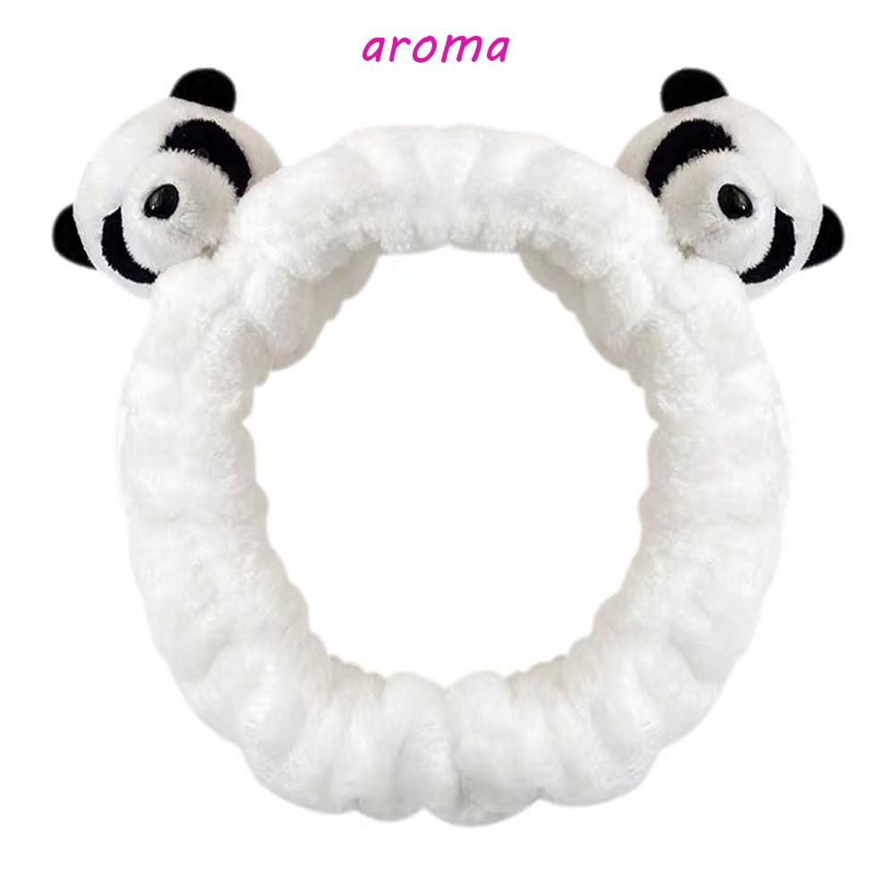 AROMA Dây Buộc Tóc Co Giãn Hình Gấu Trúc Dễ Thương Cho Nữ