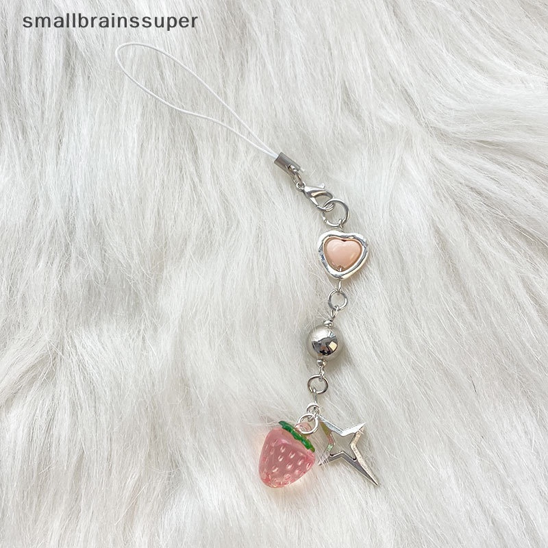 Smallbrainssuper Móc Chìa Khóa Xe Hơi / Điện Thoại Y2K Hình Trái Tim Ngôi Sao Dâu Tây Ngôi Sao Làm Quà Tặng Sb