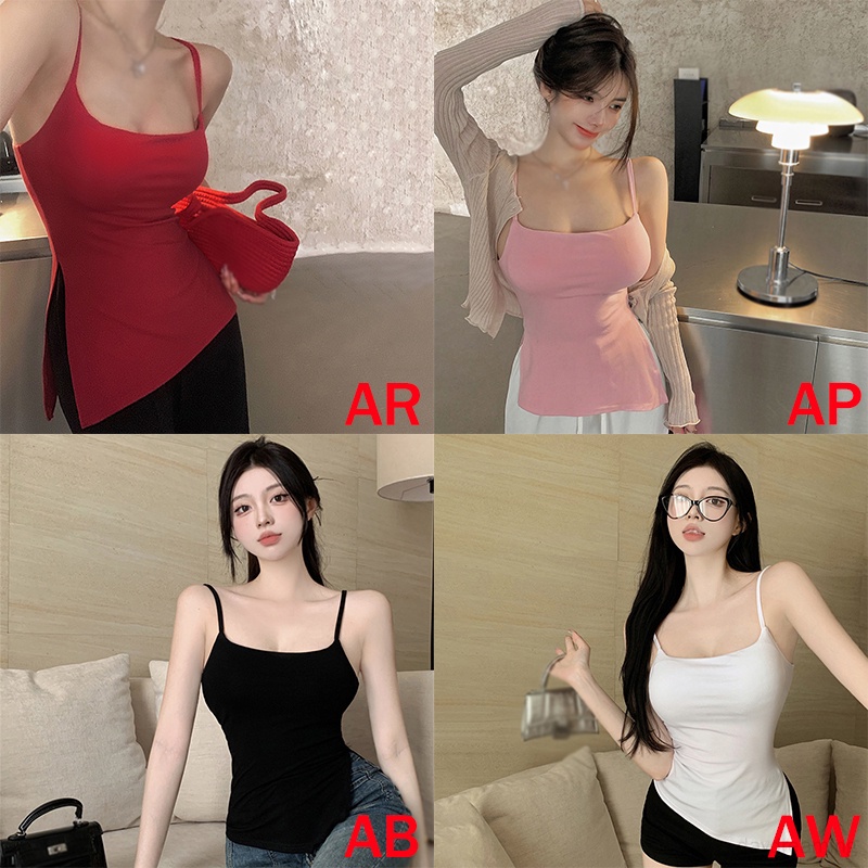 Áo Croptop Hai Dây Hở Lưng Màu Sắc Trơn Thời Trang Mùa Hè Cho Nữ