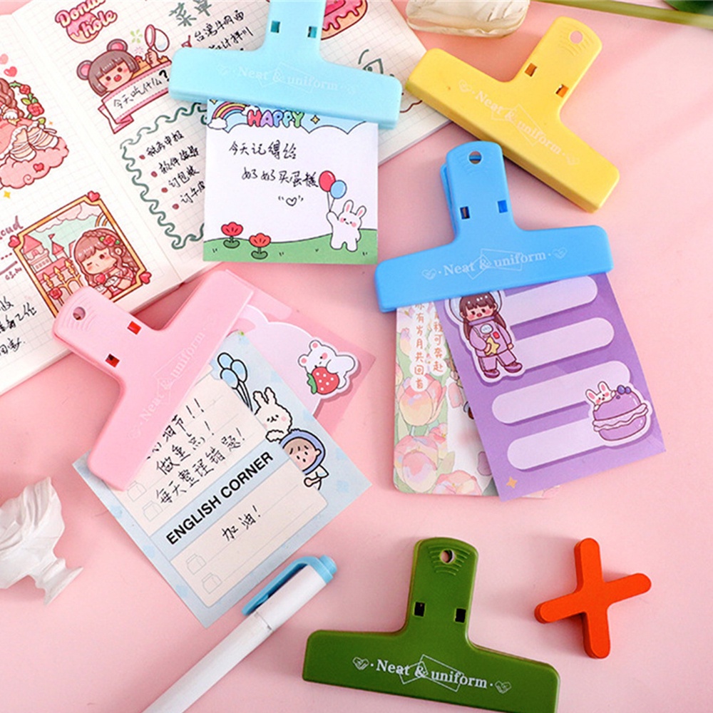 Kẹp Giấy Kiểm Tra Sổ Tay Bằng Nhựa Đuôi Dài Nhiều Màu Sắc Dành Cho Học Sinh