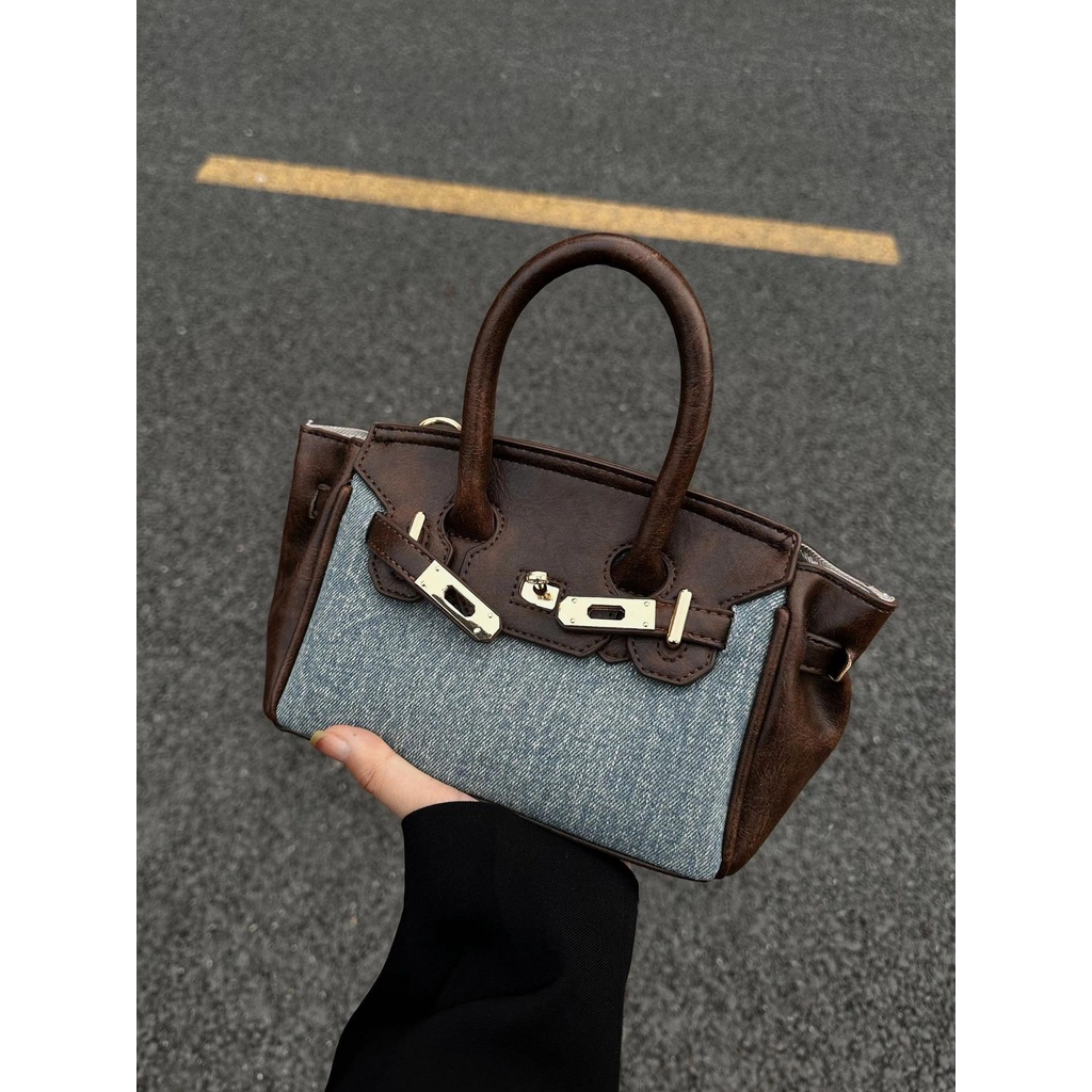 KYLIE Túi Xách Denim Phong Cách Mỹ Vintage Thời Trang Cho Nữ