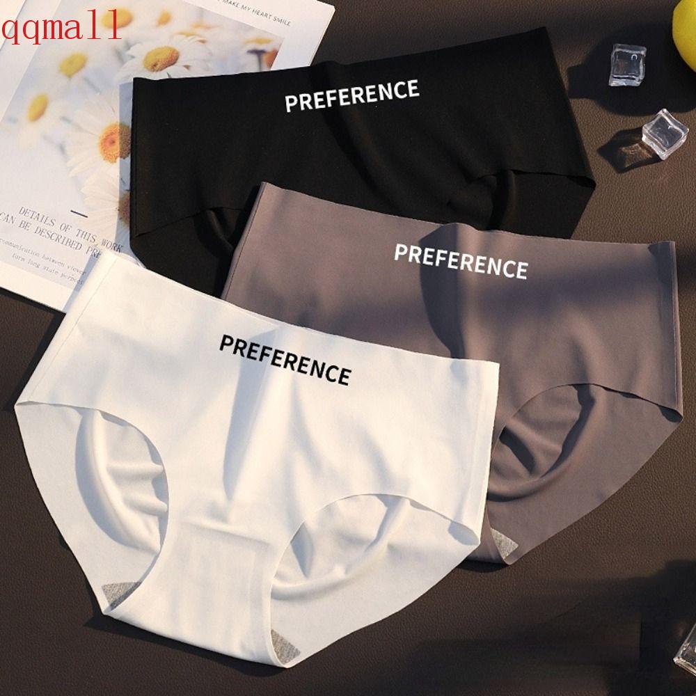 QQMALL Quần Lót Cotton Lụa Lưng Thấp In Chữ Thanh Lịch Cho Nữ