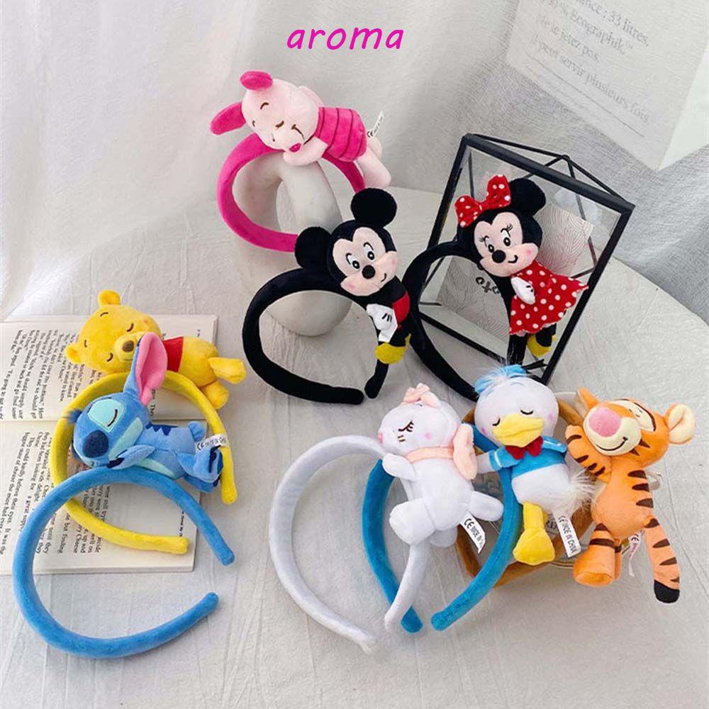 AROMA Băng Đô Cài Tóc Hình Vịt Bông Hoạt Hình Dễ Thương