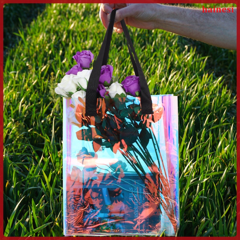 Set 2 Túi Xách Tay Bằng Nhựa Thiết Kế Đơn Giản Dùng Khi Đi Mua Sắm