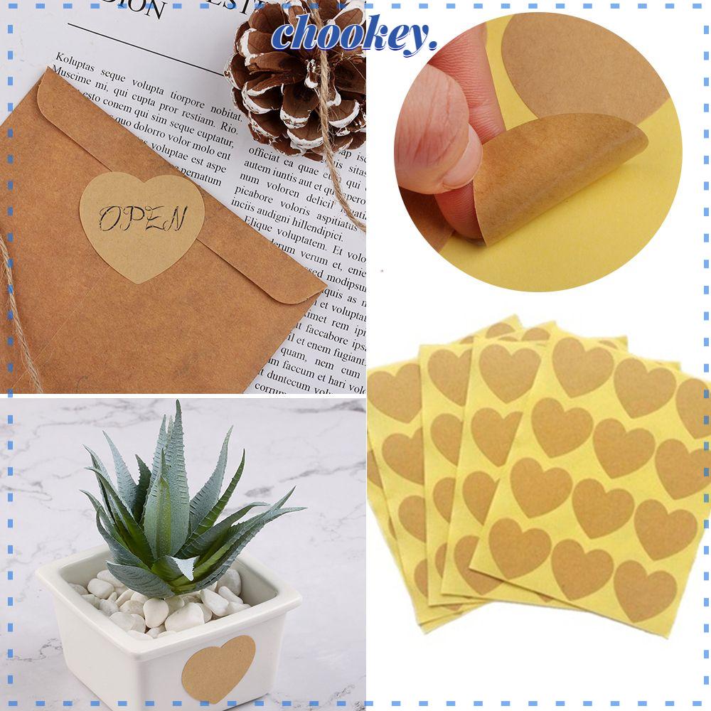 CHOOKEY Set 120 Nhãn Dán Trang Trí Bánh Kem Bằng Giấy Kraft Tự Dính