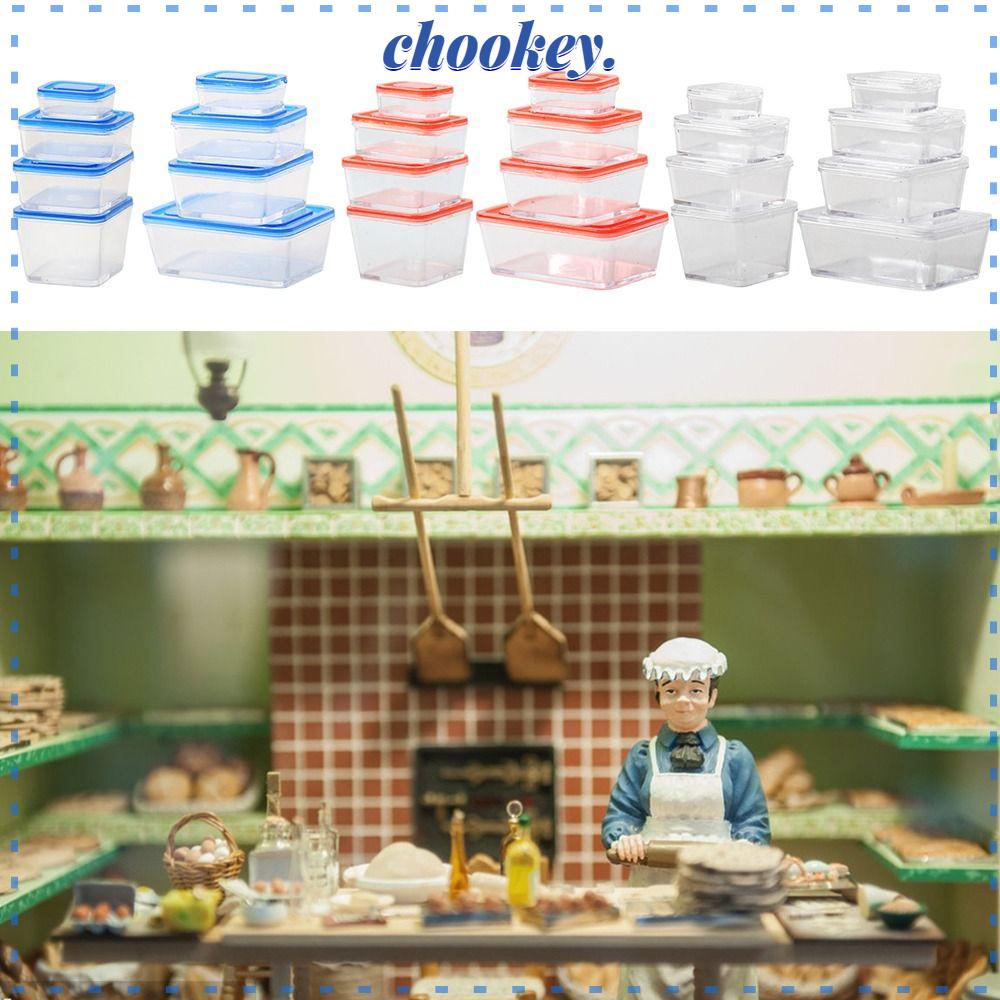 CHOOKEY 1 Bộ Hộp Gắp Đồ Chơi Nội Thất Nhà Bếp Trang Trí Nhà Búp Bê