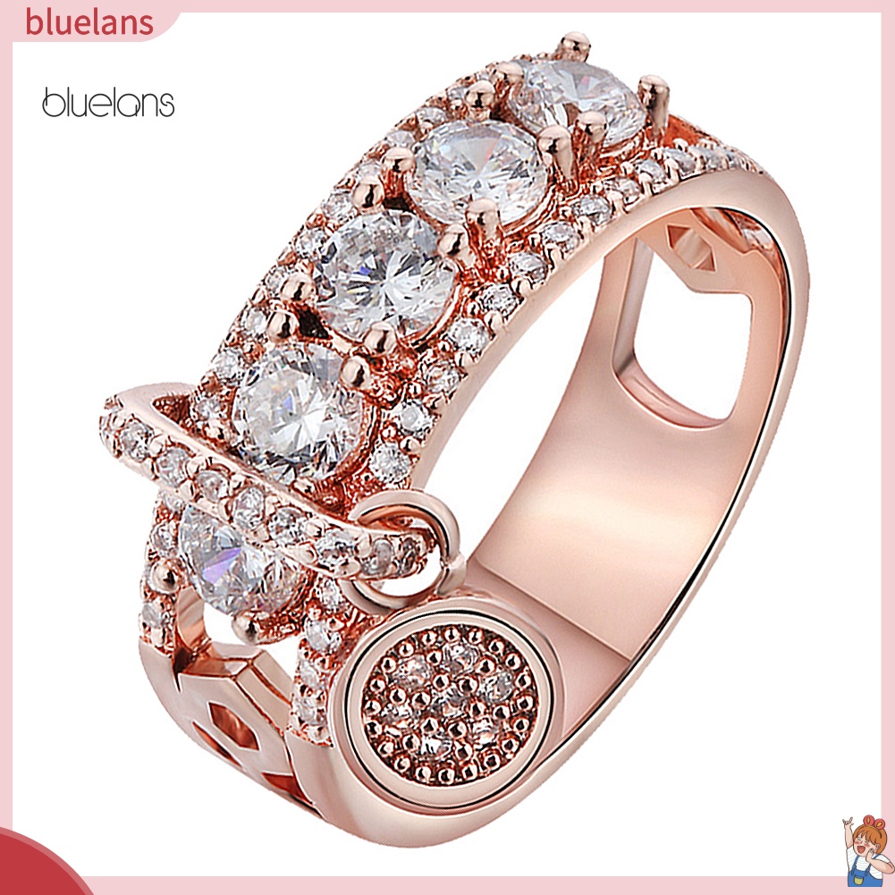 Nhẫn Đính Đá Zircon Tròn Sang Trọng Cho Nữ