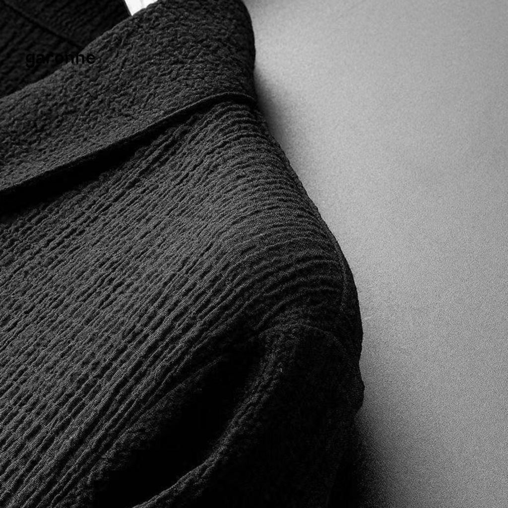 Bộ Trang Phục 2 Mảnh Gồm Áo Sơ Mi Tay Ngắn Cổ Bẻ + Quần Lưng Thun Dây Rút Thời Trang Cho Nam