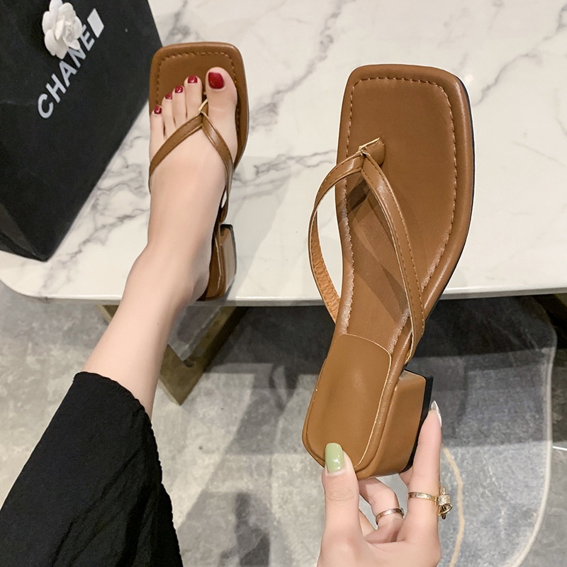 Dép Sandal Xỏ Ngón Đế Dày Chống Trượt Thời Trang Mùa Hè 2023 Cho Nữ