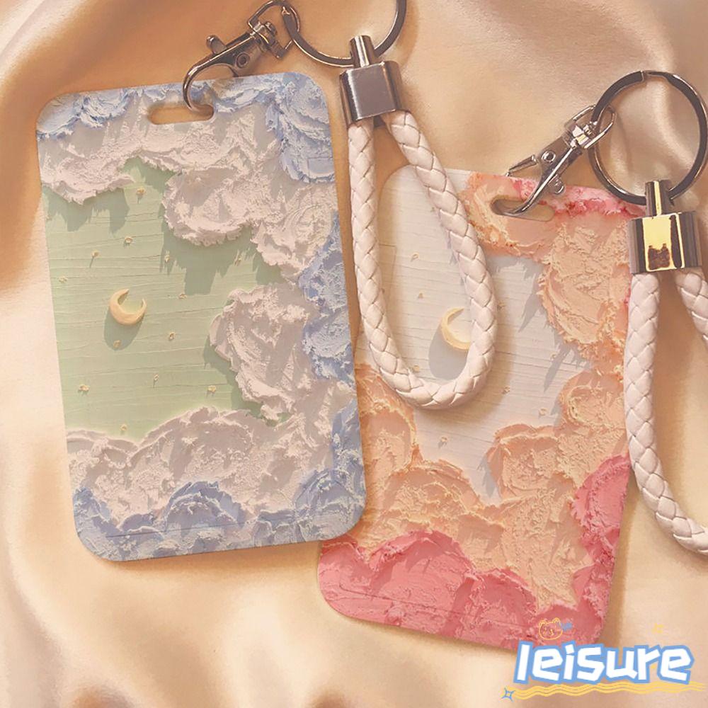 LEISURE Ví Đựng Thẻ Bằng Nhựa Họa Tiết Hoạt Hình Cho Nam Nữ