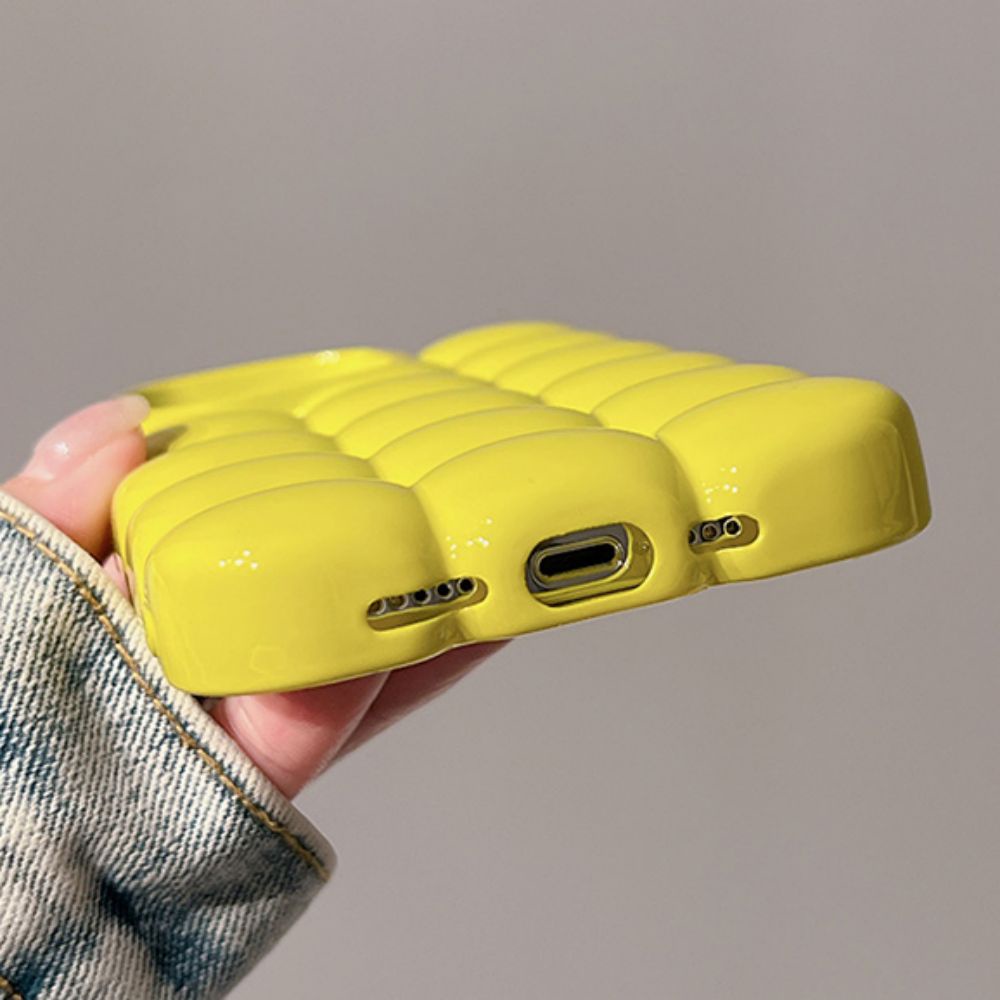 Ốp Điện Thoại TPU Mềm Chống Sốc Họa Tiết Kẻ Ô 3D Màu Trơn Đơn Giản Cho IPhone 11 12 13 14 Pro Max