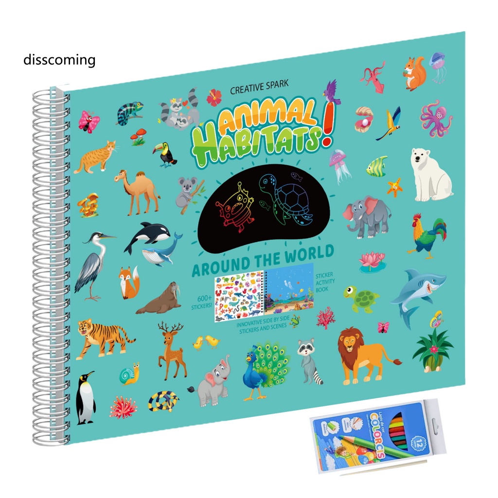 Áo Thun In Hình SL SL SL SL Thời Trang Cá Tính| Sách Hình Dán Thành Phố Động Vật / Thành Phố Tương Tác Giáo Dục Sớm Cho Bé