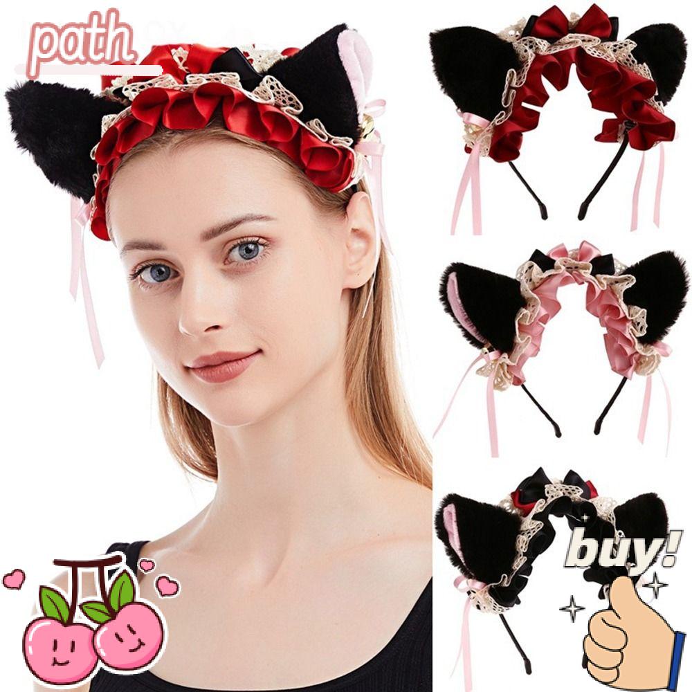 PATH Băng Đô Tai Mèo Bông Handmade Dễ Thương Dành Cho Nữ