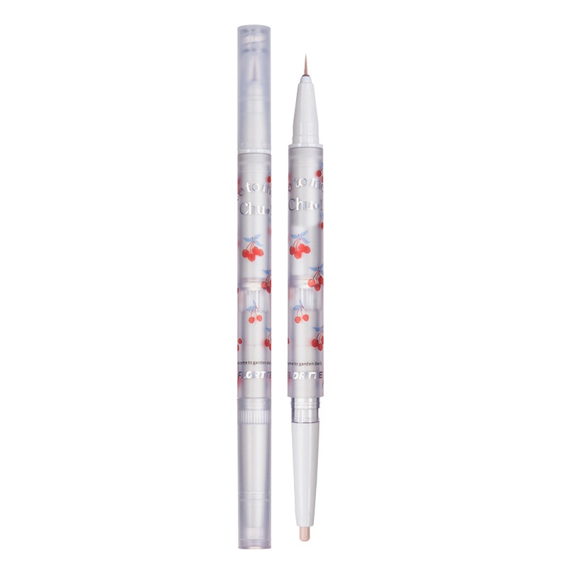 Spot FLORTTE / Floria First Kiss Bút Tằm Tơ Tằm Hai Đầu Ánh Ngọc Trai Sáng Bóng Cao Cấp