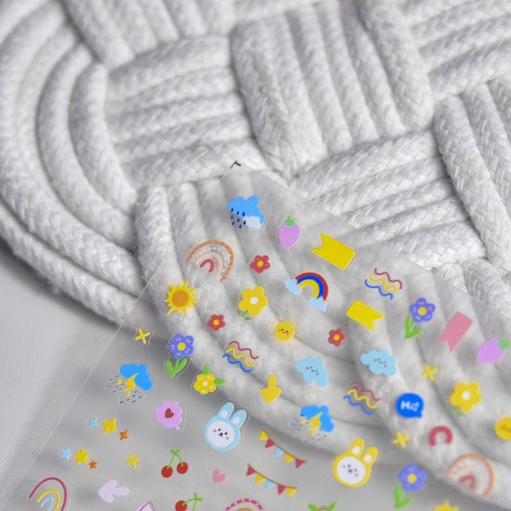 LOMBARD Miếng Dán Trang Trí Móng Tay Họa Tiết Hoạt Hình Dễ Thương DIY