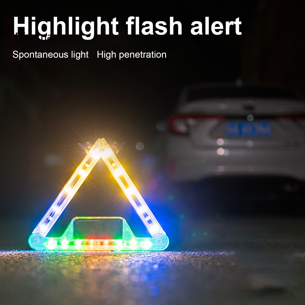 1 Bộ Đèn Cảnh Báo Khẩn Cấp Hình Tam Giác Có Thể Gấp Gọn Tiện Dụng Cho Xe Hơi