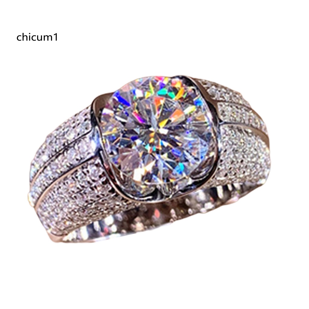 Nhẫn Hợp Kim Đính Đá Zircon Kiểu Dáng Đơn Giản Cho Nữ